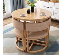 Tavolo da pranzo rotondo piccolo a 4 posti con sedie, 80 cm, tavolo da conferenza per ufficio e negoziazione familiare