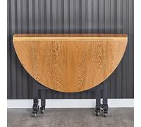 Tavolo da pranzo rotondo pieghevole con 6 ruote, tavolo da cucina salvaspazio, supporto regolabile in acciaio al carbonio, design versatile a 3 forme per piccoli spazi