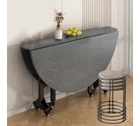 Tavolo da pranzo rotondo pieghevole con ruote e sgabelli Tavolo da cucina mobile multifunzione per piccoli spazi mobili da pranzo compatto design salvaspazio