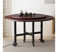 Tavolo da pranzo rotondo pieghevole mobile con 6 ruote, tavolo da cucina pieghevole con Lazy Susan, staffa in acciaio al carbonio, scrivania salvaspazio versatile, portata 400 kg, per 4-8 persone