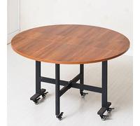 Tavolo da pranzo rotondo pieghevole su ruote, tavolo da cucina salvaspazio con 6 ruote, supporto in acciaio al carbonio, design versatile a 3 forme per piccoli spazi