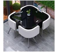 Tavolo da Pranzo Rotondo/Quadrato e Set di Sedie per La Casa, Set di Mobili per Sala da Pranzo, Cucina, Balcone, Camera da Letto, Biblioteca, Sala da Biliardo, Ufficio,42