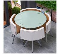 Tavolo da Pranzo Rotondo/Quadrato e Set di Sedie per La Casa, Set di Mobili per Sala da Pranzo, Cucina, Balcone, Camera da Letto, Biblioteca, Sala da Biliardo, Ufficio,17