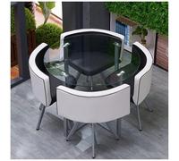 Tavolo da Pranzo Rotondo/Quadrato e Set di Sedie per La Casa, Set di Mobili per Sala da Pranzo, Cucina, Balcone, Camera da Letto, Biblioteca, Sala da Biliardo, Ufficio,20