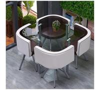 Tavolo da Pranzo Rotondo/Quadrato e Set di Sedie per La Casa, Set di Mobili per Sala da Pranzo, Cucina, Balcone, Camera da Letto, Biblioteca, Sala da Biliardo, Ufficio,33