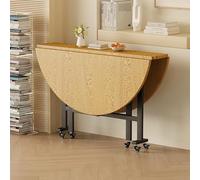 Tavolo da pranzo rotondo rustico, 120 cm x 75 cm, pieghevole, tavolo da cucina in legno per 4 E1, materiale ecologico, acciaio al carbonio, uso interno, versatile scrivania console