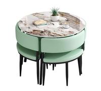 Tavolo da pranzo rotondo, tavolo da cucina con robuste gambe in metallo, facile da pulire, montaggio completo, tavolo da conferenza rotondo semplice e piccolo