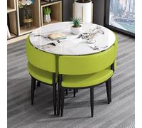 Tavolo da pranzo rotondo, tavolo da cucina con robuste gambe in metallo, facile da pulire, montaggio completo, tavolo da conferenza rotondo semplice e piccolo