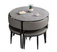 Tavolo da pranzo rotondo, tavolo da cucina con robuste gambe in metallo, facile da pulire, montaggio completo, tavolo da conferenza rotondo semplice e piccolo