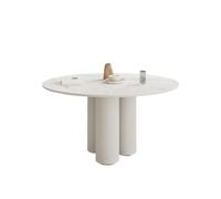Tavolo da pranzo rotondo, tavolo da cucina in pietra sinterizzata per sala da pranzo, tavolino creativo nordico, tavolino da caffè, mobili dal design semplice, 120 x 120 x 75 cm