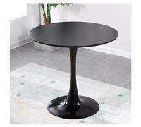 Tavolo da pranzo rotondo Tulipe, piccolo piedistallo con piano in MDF e base in acciaio, design moderno salvaspazio, tavolo da cucina per 4, 90 x 90 x 73 cm