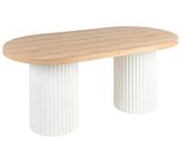Tavolo da pranzo rustico piano ovale con gambe in legno chiaro 180 x 100 cm Sher