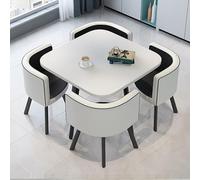 Tavolo da pranzo salvaspazio, set da 4 sedie da pranzo, tavolo da pranzo da lavoro, tavolino da caffè e sedia combinazione balcone soggiorno tavolo da pranzo, perfetto per balcone, sala da pranzo