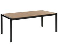 Tavolo da Pranzo Struttura in Alluminio Anodizzato Legno Chiaro e Nero per 6 Per