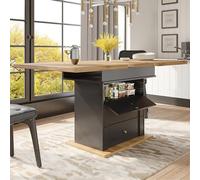 Tavolo da pranzo telescopico, 110-140 x 80 cm, tavolo da cucina pieghevole per 4-6 persone, allungabile, salvaspazio, per cucina e soggiorno, design minimalista della porta dell'armadio, nero