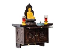 Tavolo da preghiera in bambù massiccio da parete, mensola for Buddha dal design tradizionale cinese, for la decorazione di spazi di meditazione in casa e nel tempio(40cm)