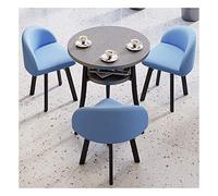 Tavolo da reception semplice e sedia combinazione ufficio, tavolo di negoziazione per il tempo libero, tavolo nordico 1 tavolo 3 sedie casa soggiorno balcone cucina (colore: rosa) (blu)