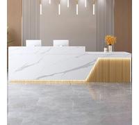 Tavolo da ricevimento con strisce luminose a LED per supermercati e negozi di abbigliamento, elegante scrivania per front office dal design moderno migliora l'esperienza del cliente, durevole e
