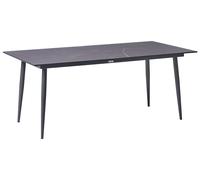 Tavolo da riunione con piano in HPL e struttura in alluminio grigio scuro