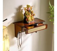 Tavolo da santuario in bambù da parete, Mobile per santuario buddhista | Con ripiano estraibile, ideale per la meditazione e la preghiera, per soggiorni, studi(B,40cm/15.7in)