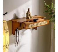 Tavolo da santuario in bambù da parete, Mobile per santuario buddhista | Con ripiano estraibile, ideale per la meditazione e la preghiera, per soggiorni, studi(A,60cm/23.6in)