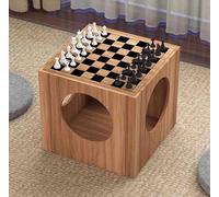 Tavolo da scacchi in legno per giochi da tavolo in famiglia, ideale per gli appassionati di scacchi e giochi da tavolo.