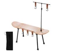 Tavolo da skateboard, tavolo da picnic pieghevole, tavolo da campeggio, tavolo decorativo per esterni, tavolo da skateboard pieghevole con gancio e supporto per luce, per spiaggia, escursionismo