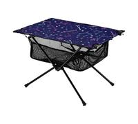 Tavolo da spiaggia colorato costellazioni cosmiche al neon piccolo fresco forniture da campeggio con borsa portaoggetti per parco giardino spiaggia viaggi