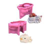 Tavolo Da Stampo In Silicone A Portata Gatto Ornment Piantatrice Succulenta Fiori Fiori Danno A Epossidico Berester Che Immaginazione