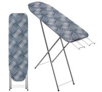 KADAX Asse da Stiro Pieghevole con Regolazione dell'Altezza, Tavola Salvaspazio con Piedini Antiscivolo e Supporto per Ferro (104 x 30 cm, Blu)