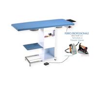 Tavolo da stiro rettangolare con caldaia Forever aspirante riscaldato BF205 129x51 cm incluso ferro da stiro pesante da 1,7 kg a ricarica automatica bianco