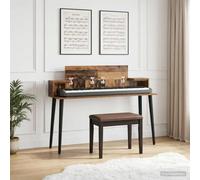 Tavolo da studio in legno anticato, 152 x 36 x 19,5 cm, in legno | Rettangolare, molto spazio, utilizzabile come piano da tavolo, combinabile con gambe, design moderno