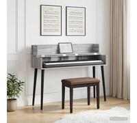 Tavolo da studio Sonoma, grigio, 110 x 40 x 19,5 cm, in legno | Robusta struttura in legno, spaziosi scomparti, configurazione flessibile, design moderno, facile da montare