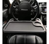 Tavolo da tavolo portatile multifunzione per volante da auto, vassoi a doppia faccia, supporto per computer portatile, adatto alla maggior parte dei volanti per i viaggi (nero)