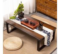 Tavolo da tè pieghevole in bambù giapponese, portatile, per sedersi a terra e meditare, finitura marrone, 120 x 55 x 31 cm, perfetto per cerimonie del tè e spazi zen