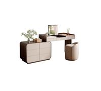 Tavolo da toeletta compatto in legno con armadietto, semplice scrivania per piccole camere da letto, elegante mobile per la casa per trucchi e conservazione