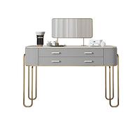 Tavolo da toeletta con specchio per il trucco, scrivania per cosmetici nordico, set di tavolo da trucco con 2 cassetti, per camera da letto, mobili da bagno, grigio, 100 cm
