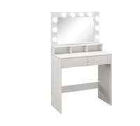 Tavolo da Toeletta HOMCOM IT831-823V80WT - 30", LED, luce regolabile, 2 cassetti, stile nordico