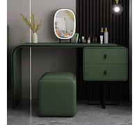 Tavolo da toeletta moderno e minimalista, set da toeletta con 2 cassetti, viene fornito con uno sgabello per il trucco dello stesso colore, tavolo da toeletta intelligente per camera da letto