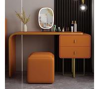 Tavolo da toeletta moderno e minimalista, set da toeletta con 2 cassetti, viene fornito con uno sgabello per il trucco dello stesso colore, tavolo da toeletta intelligente per camera da letto