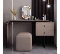 Tavolo da toeletta moderno e minimalista, set da toeletta con 2 cassetti, viene fornito con uno sgabello per il trucco dello stesso colore, tavolo da toeletta intelligente per camera da letto
