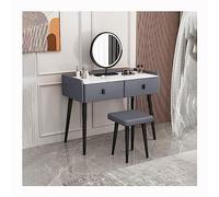 Tavolo da toeletta, Set da Tavolo con Specchio Touch Screen dimmerabile a 3 Colori e 2 cassetti di Grande capacità, Sgabello Imbottito per Tavolo da toeletta, Perfetto per la Tua Camera da l