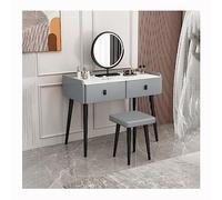 Tavolo da toeletta, Set da Tavolo con Specchio Touch Screen dimmerabile a 3 Colori e 2 cassetti di Grande capacità, Sgabello Imbottito per Tavolo da toeletta, Perfetto per la Tua Camera da l