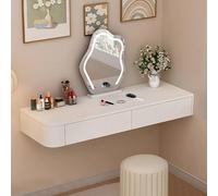 Tavolo da toeletta sospeso da parete con contenitore, elegante scrivania per spazi compatti, ideale per camera da letto e piccole stanze