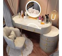 Tavolo da trucco a LED con cassetto a specchio, sedia e comò per camera da letto, facile da montare, elegante scrivania per trucco per le donne nize Beauty Essentials