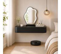 Tavolo Da Trucco A Parete, Toeletta Sospesa Con Cassetti Salvaspazio | Design Moderno Salvaspazio, Superficie Libera, Vano Contenitore Per Cosmetici E Piccoli Oggetti(Black,47.2")