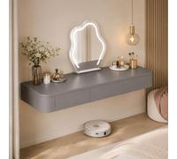 Tavolo Da Trucco A Parete, Toeletta Sospesa Con Cassetti Salvaspazio | Design Moderno Salvaspazio, Superficie Libera, Vano Contenitore Per Cosmetici E Piccoli Oggetti(Gray,23.6")