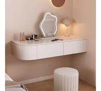 Tavolo da trucco bianco galleggiante da parete scrivania da trucco a parete armadio per trucco spogliatoio angolo galleggiante scrivania comò set di archiviazione con specchio e luci piccolo spazio
