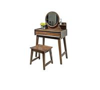 Tavolo da trucco compatto in legno, per piccoli appartamenti, camera da letto e master suite, elegante tavolo da toeletta con spazio per gli oggetti essenziali per il trucco