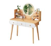 Tavolo da trucco con specchio a luminosità regolabile, elegante toeletta con cassetti, ideale per la camera da letto di donne e ragazze